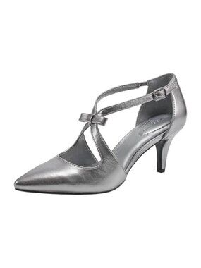 Bandolino Zeffer Kitten Heel Pump Pointed Toe Buckle Closure Cushioned Evening